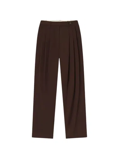 Co Pleated Tailored Trousers In Brown