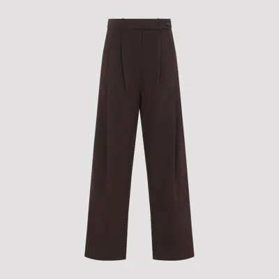 Co Pleated Wide-leg Pants In Brown