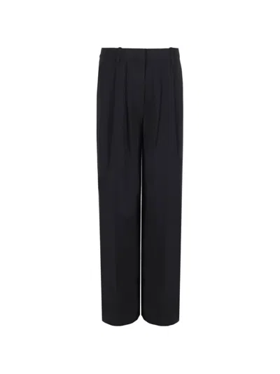 Co Pleated Wide-leg Trousers In Black