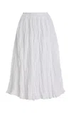 Co Plissé Midi Skirt In White