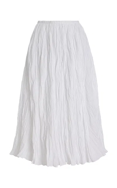 Co Plissé Midi Skirt In White
