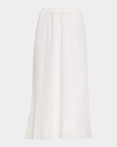 Co Plisse Midi Skirt In White