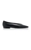 Co Calfskin Pointed Ballet Flats In Black