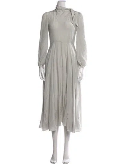 Pre-owned Co Polka Dot Print Long Dress In White