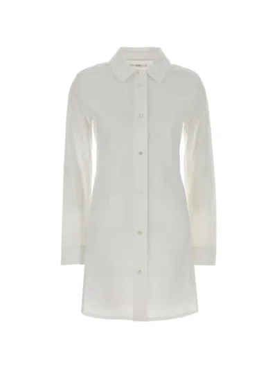 Co Wide Shoulder Long Shirt In White