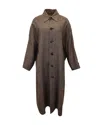 Co Prince Of Wales Check Long At In Brown Wool In Brown