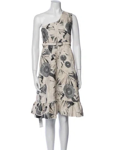 Pre-owned Co Printed Knee-length Dress In Neutral