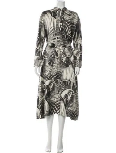 Pre-owned Co Printed Long Dress In Black