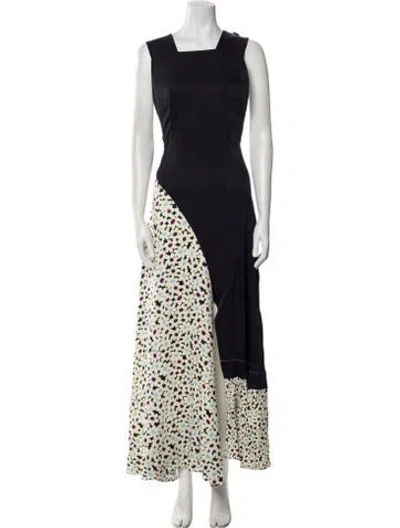 Pre-owned Co Printed Long Dress W/ Tags In Black