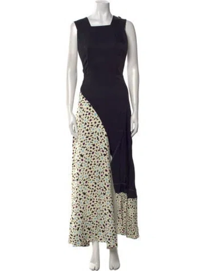 Pre-owned Co Printed Long Dress W/ Tags In Black
