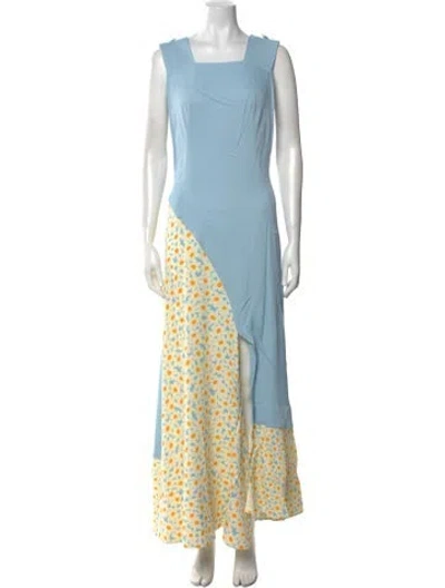 Pre-owned Co Printed Long Dress W/ Tags In Blue