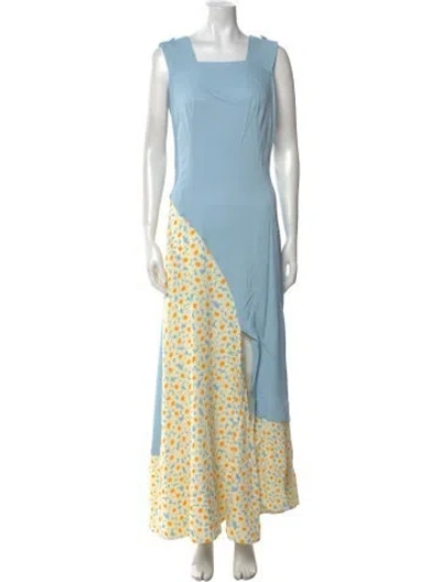 Pre-owned Co Printed Long Dress W/ Tags In Blue