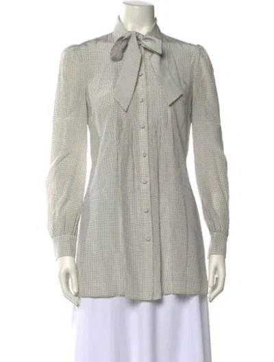 Pre-owned Co Printed Long Sleeve Button-up Top In Multi