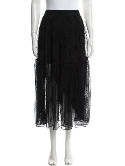 Pre-owned Co Printed Midi Length Skirt In Black