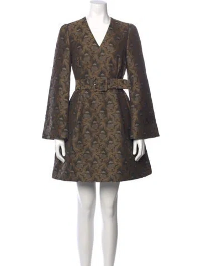 Pre-owned Co Printed Mini Dress In Brown