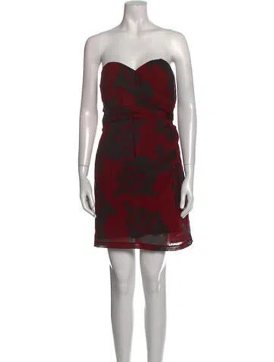 Pre-owned Co Printed Mini Dress In Red