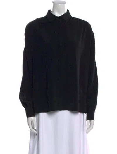 Pre-owned Co Printed Mock Neck Sweatshirt In Black