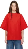 Co Red Oversized Poplin T-shirt In 621 Red