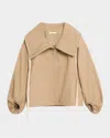 Co Rolled Llar Tton Twill Oversized Jacket In Neutral