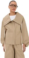 Co Rolled Llar Jacket Camel In Brown