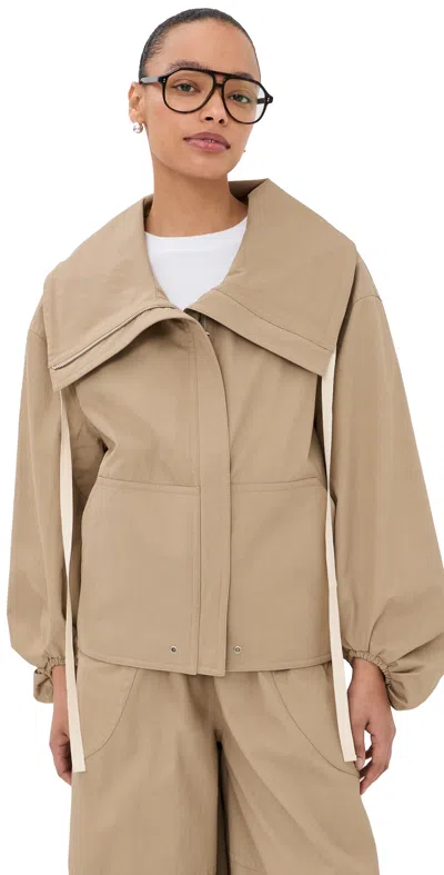 Co Rolled Llar Jacket Camel In Brown