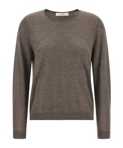 Co Rolled-neck Knit Top In Brown