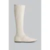 Co Leather Knee Boots In Ivory