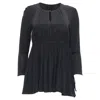 Co Ruched Blouse In Black Visse In Black