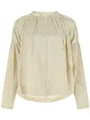 Co Ruched-detail Round-neck Blouse In Neutrals