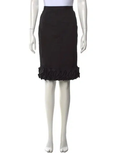 Pre-owned Co Ruffle Embellishment Knee-length Skirt In Black