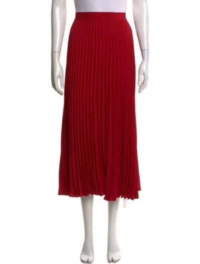 Pre-owned Co Ruffle Embellishment Midi Length Skirt In Red