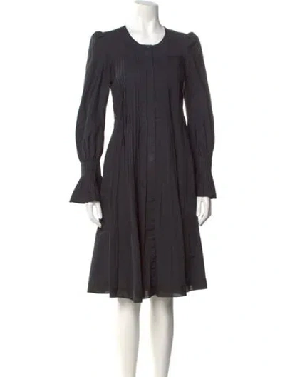 Pre-owned Co Sop Neck Knee-length Dress In Gray