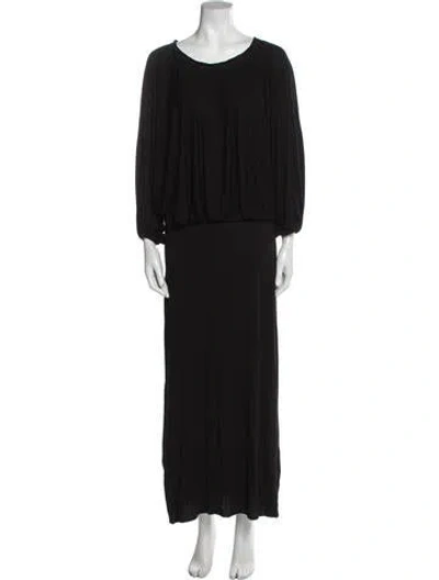 Pre-owned Co Sop Neck Long Dress In Black