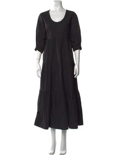 Pre-owned Co Sop Neck Long Dress In Black