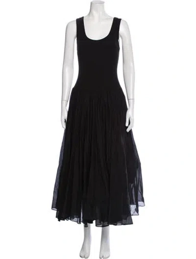 Pre-owned Co Sop Neck Long Dress In Black