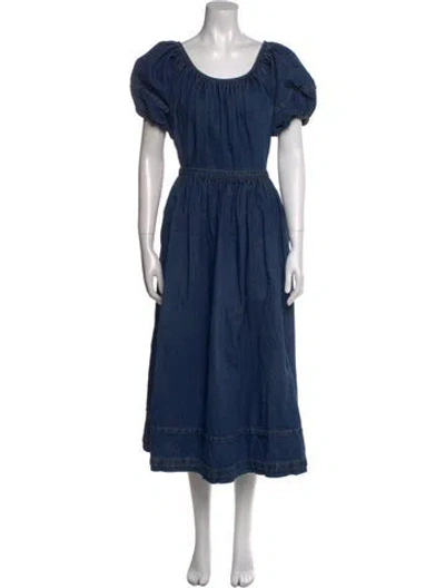 Pre-owned Co Sop Neck Long Dress In Blue
