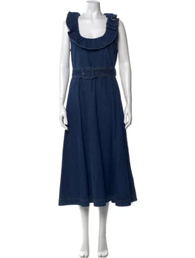 Pre-owned Co Sop Neck Long Dress In Blue