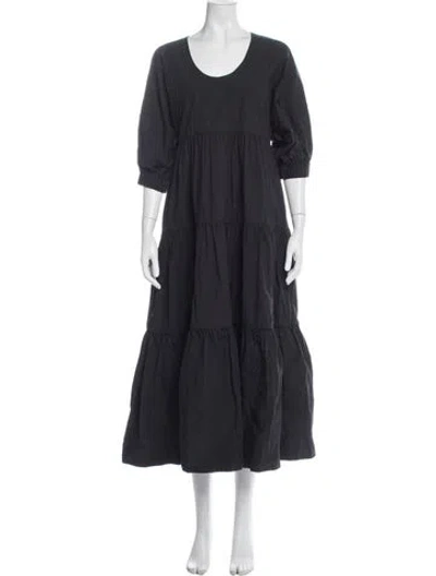 Pre-owned Co Sop Neck Long Dress In Blue