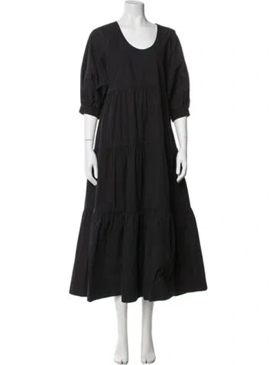 Pre-owned Co Sop Neck Long Dress In Blue