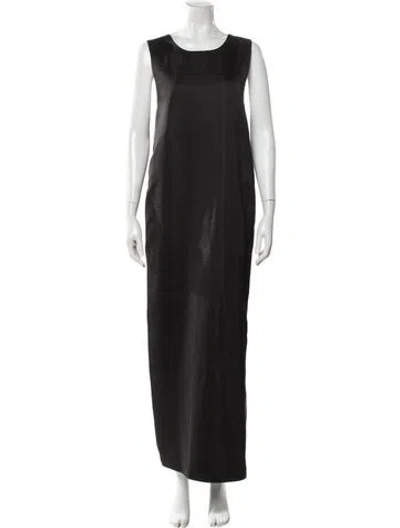 Pre-owned Co Sop Neck Long Dress In Gray