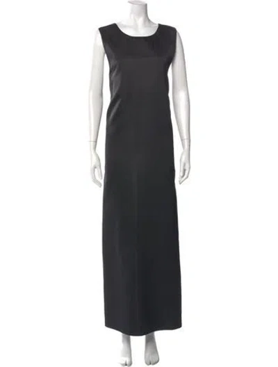 Pre-owned Co Sop Neck Long Dress In Gray