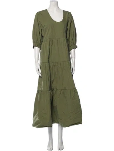 Pre-owned Co Sop Neck Long Dress In Green
