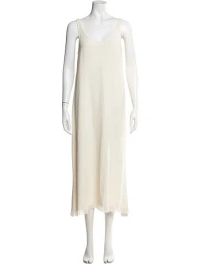 Pre-owned Co Sop Neck Long Dress In Neutrals