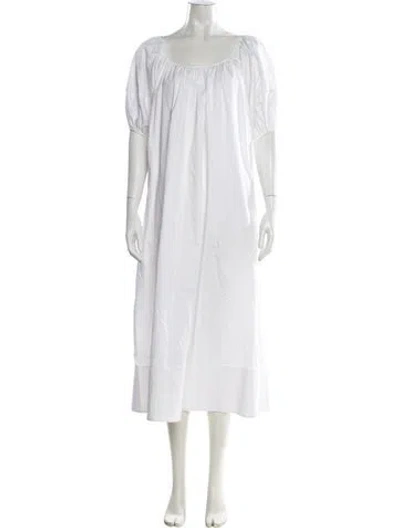 Pre-owned Co Sop Neck Long Dress In White