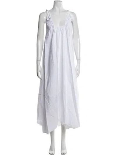 Pre-owned Co Sop Neck Long Dress In White