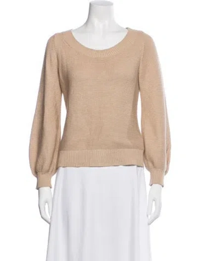 Pre-owned Co Sop Neck Long Sleeve Top In Neutral