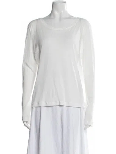 Pre-owned Co Sop Neck Long Sleeve T-shirt In White