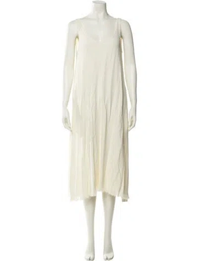 Pre-owned Co Sop Neck Midi Length Dress In Neutral