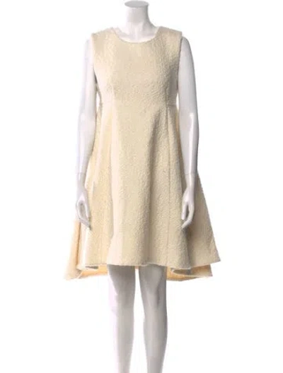 Pre-owned Co Sop Neck Mini Dress In Neutral
