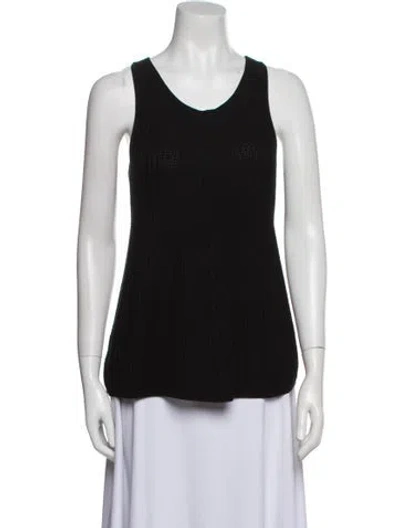 Pre-owned Co Sop Neck Sleeveless Top In Black
